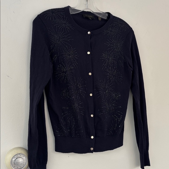 Ted Baker Midnight Blue Cardigan with Sparkle Accents size Small - Picture 2 of 6
